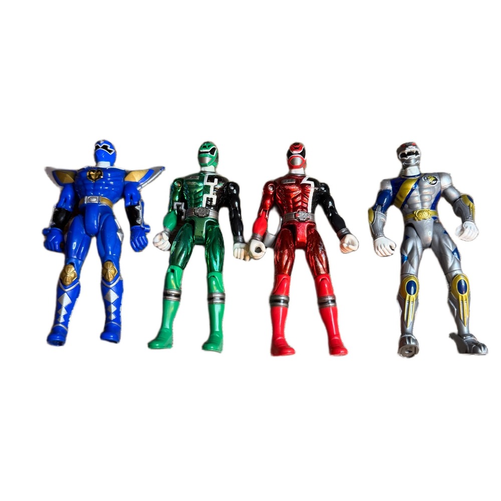 Bandai Power Rangers SPD Red Green Blue & Wild Force Lunar Wolf Figures Lot of 4